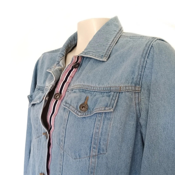 Christopher & Banks Light Wash Jean Jacket Soft Girl Coastal Cowgirl Western - Picture 4 of 5